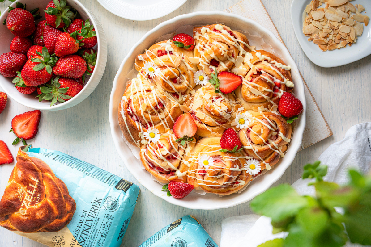 Vanilla custard & strawberry swirls 2